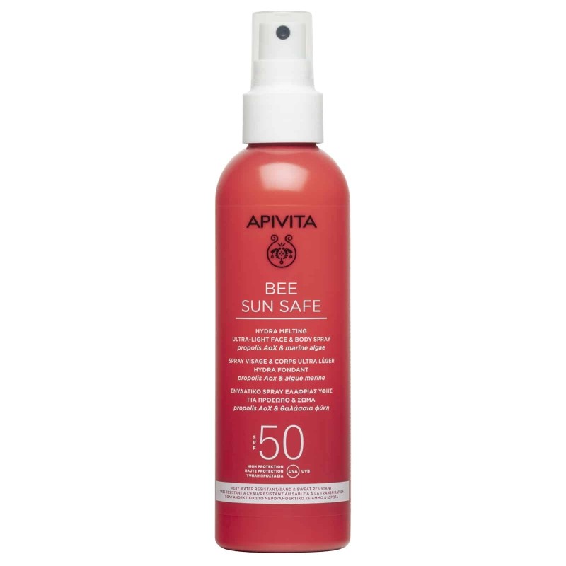 Apivita Bee Sun Safe Hydra Melting Ultra Light Face & Body Spray SPF50 Hydrating 200ml