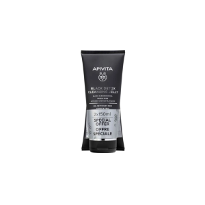 Apivita Black Detox Cleanser Gel Special Offer 2 x 150ml