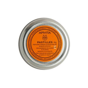 Apivita Pastilles For Sore Throat & Cough Relief Propolis & Licorice 45g