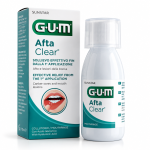 GUM AftaClear Mouthwash Long Lasting And Immediate Pain Relief From Mouth Ulcers  120ml