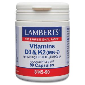 Lamberts Vit D3 2000IU & K2 90mg 90 Capsules