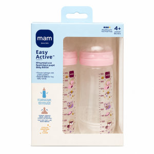 Mam Easy Active Baby Bottle 330ml Double Pack Girl 776585