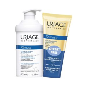 Uriage Xemose Lipid-Replenishing Anti-Irritation Cream 400ml + Free Cleansing Soothing Oil 200ml