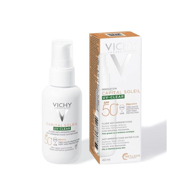 Vichy Capital Soleil UV Clear SPF50 Water Fluid Anti Imperfections 40ml